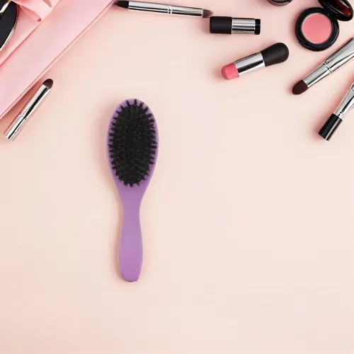 Cepillo Para Cabello Cerdas De Jabali Madera Diseño Paddle