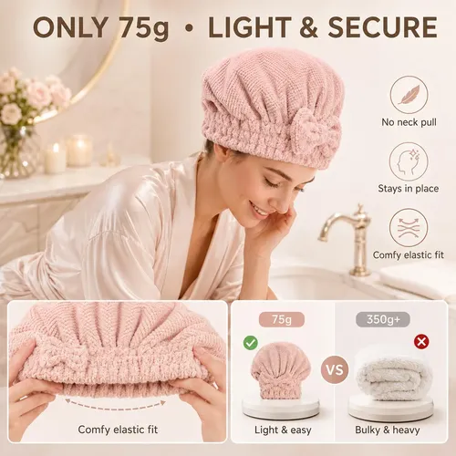 Turbante De Microfibra Para Secar El Cabello, Moño