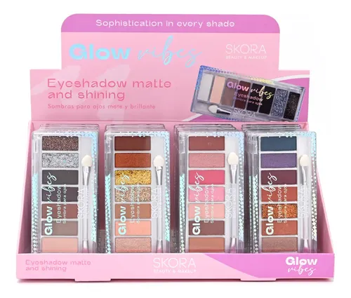 Paleta Sombras Ojos Skora Glow Vibes 8 Tonos Con Aplicador
