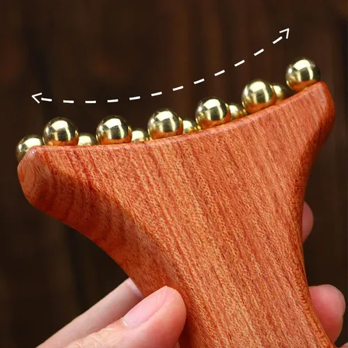 1face Gua Sha,wood Copper Face Massage Tool | Cheek Massage