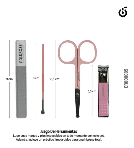 Set De Manicura Pedicura 4pzs Cortaúñas Tijeras Lima Coldros