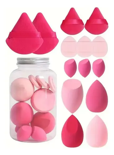 Juego De Botellas Cosméticas Con Esponja De Maquillaje De 14