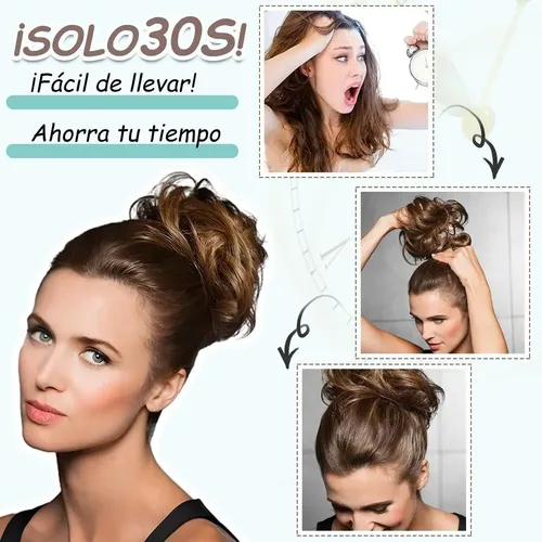 2 Piezas Chongos Postizos De Cabello Natural, Extensión
