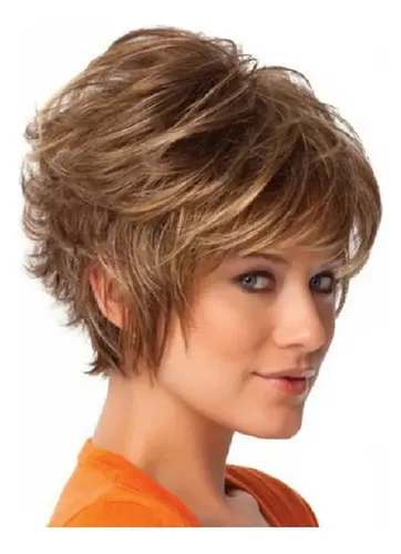 Peluca De Pelo Corto Con Degradado Para Mujer