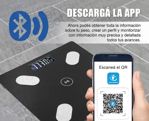 Balanza De Baño Bluetooth Familiar Ultra Slim 180kg