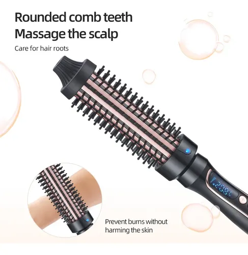 Plancha Cabello Punta Fria Ajustable Alisadora Rizadora 2en1