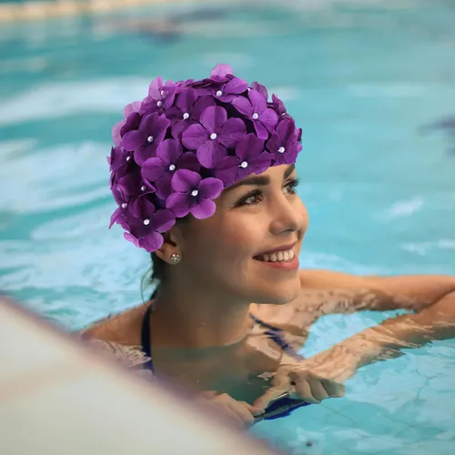 Gorro De Baño Moderno Con Pétalos Florales Y Pétalos