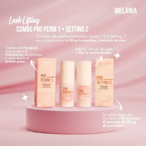 Kit Lifting De Pestañas, Paso 1 Y 2 Melania 10gr Airless
