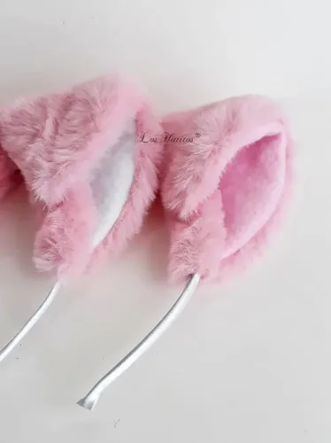 Vincha De Gato Simple En Pelo Rosa Viejo O Palido