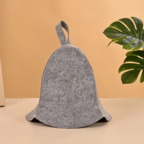#$sombrero De Fieltro Para Sauna Gorro Para La Cabeza Gris*& Grey 25cmx36cm Figuras De Acción
