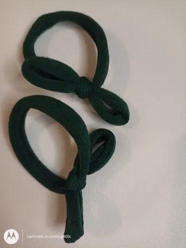 Par De Gomitas Moño De Moda Accesorio Para El Pelo Color Verde Oscuro Mono