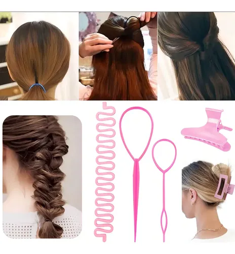 Kit De Cepillos Y Peines Para Cabello Rizado De Univio, Pack Rosa