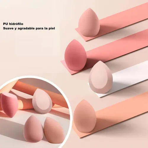 8 Esponjas Maquillaje Huevo Lavables Rosa Mediana Rosa Mediana