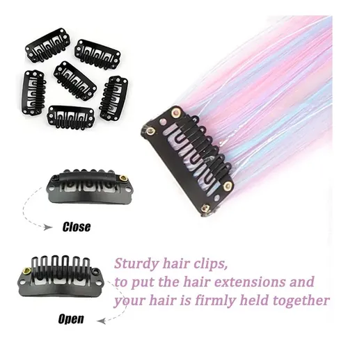 Extensión De Cabello 60cm Fantasía Clip Alta Temperatura