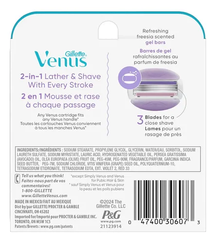 Gillette Venus Comfortglide Freesia: Navaja, Aroma Floral