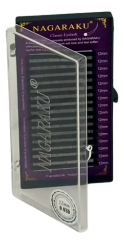 Kit Nagaraku Extensiones De Pestañas Clásicas 0.03 Curva D Largos 10 Al 12 Mm