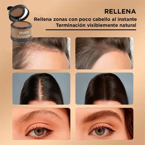 Sombra Capilar Sevich 4g Cubrir Canas Raices Castaño Claro