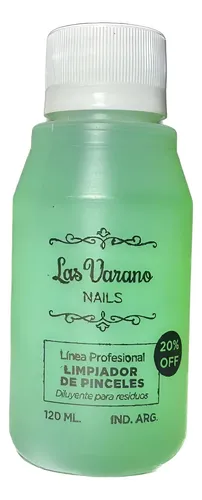 Limpiador De Pinceles Uñas Profesional 120ml Las Varano