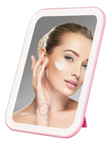 Espejo De Maquillaje Luz Led Con Soporte Touch Usb 3 Modos