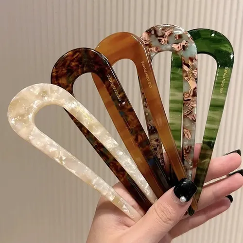 Accesorio De Pelo Acrílico En Forma De Horquilla En Forma De