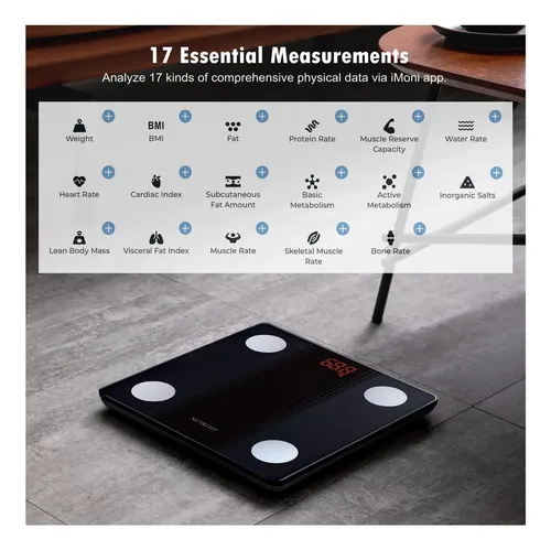 Escala De Baño Nutri Fit Con Bluetooth Smart Y Lectura En Kg