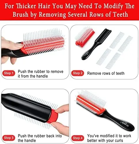 Cepillo Para Cabello Rizado, Peinar, 9 Filas Z
