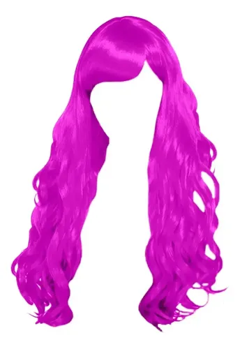 Peluca Ondulada Largo Pelo Ondas Cotillon Fiesta Cosplay X1 Violeta