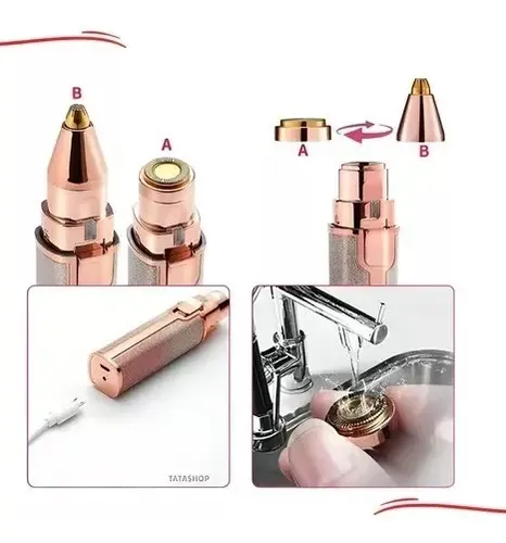 Depilador De Cejas Facial 2 En 1 Usb Multifuncional Trimmer