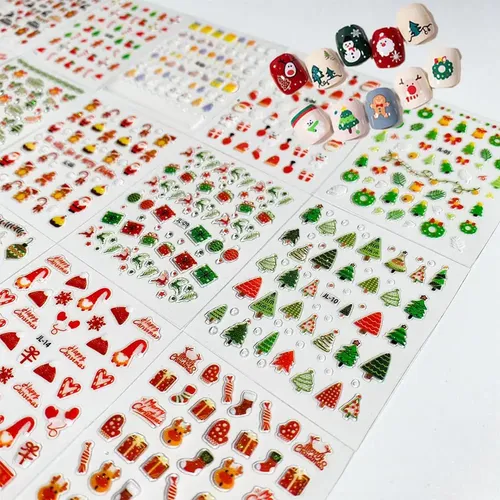 ! Lzy Pegatinas Navideñas Para Uñas, 30 Piezas, Árbol De #
