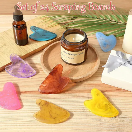 Gua Sha Facial Tool Sherr, Piedras De Masaje De Resina, 24 U