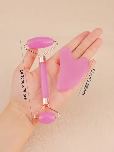 Rodillo Facial De Masaje Con Forma De Rosa Rosa Sha, 2 Unida Purple-1