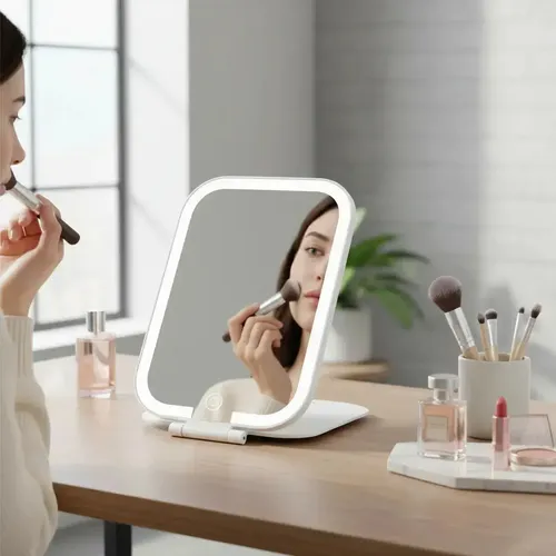 Espejo Recargable Pantalla Táctil Luz Led Usb Maquillaje