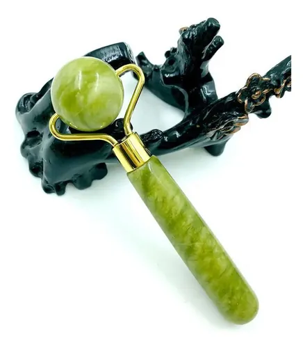 Set De Rodillo De Jade Y Piedra Gua Sha