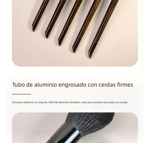 Tendencia Set 14 Brochas Maquillaje Cerdas Naturales ..