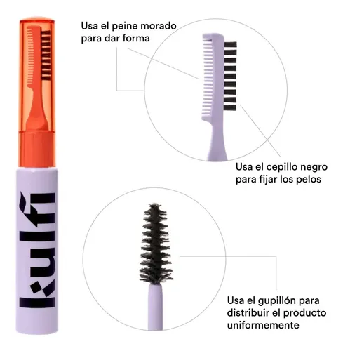 Kulfi Gel Fijador Voluminizador Cejas Con Doble Punta Peine