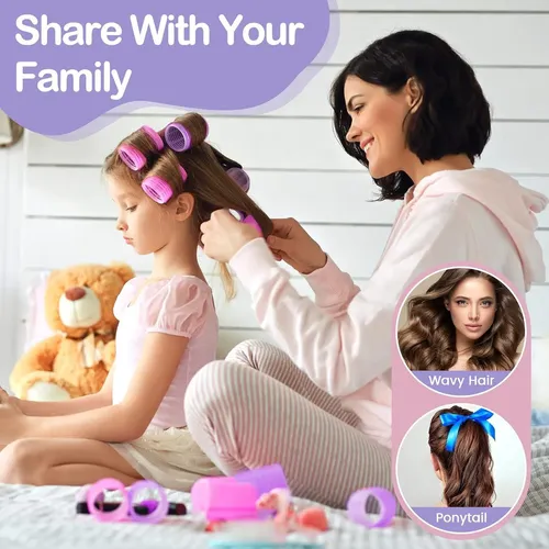 Juego De 33 Rulos Autoadhesivos Elaso Para Cabello Largo Y