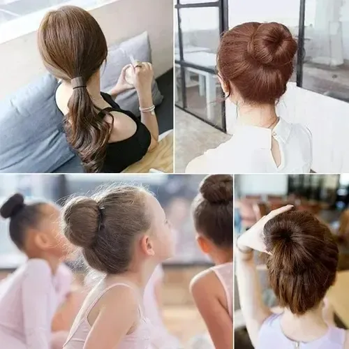 . 7 Chongo Mágico Dona Espuma Con Broche Cabello Fácil A