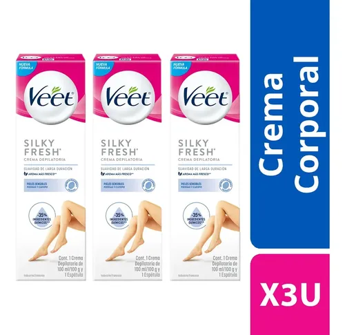 Veet Crema Depilatoria Corporal Silk&fresh Piel Sensible 3un