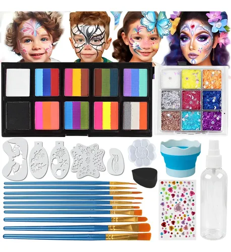 .mx Maquillaje Corporal Base Agua Kit Con Pintacarita 26/