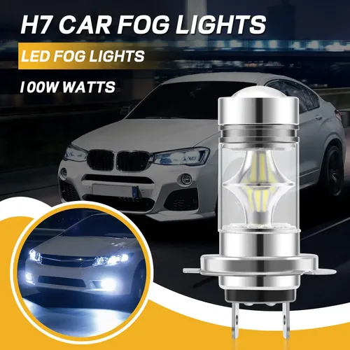 8×, 4 Par Bombillas Led H7 Alta Potencia 100 W 20 Led Junwt