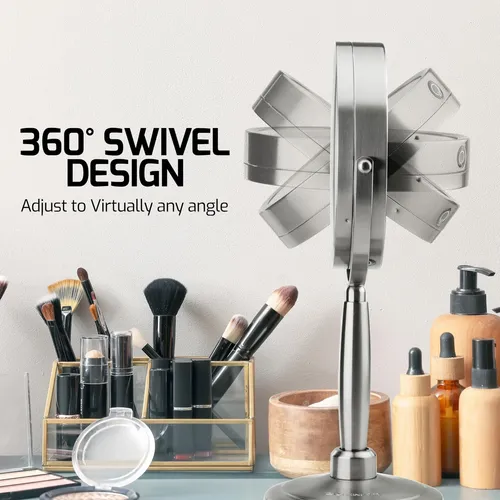 Espejo De Maquillaje Ovente De 18 Cm Iluminado Con Aumento D