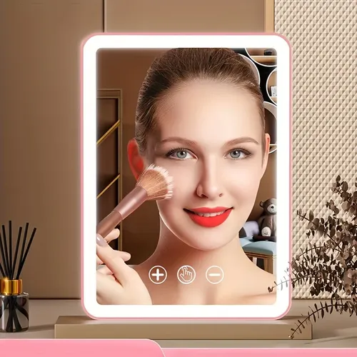Espejo De Maquillaje Plegable Portátil De Alta Definición Con Luz Incorporada