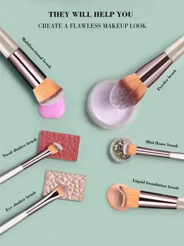 Set De Brochas De Maquillaje Velvoss,14 Piezas,color Champán