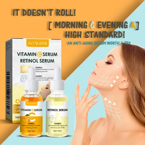 Sérum Facial Jaysuing Vitamina C Y Retinol 10ml + 10ml Todo Tipo De Piel Día