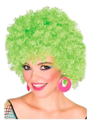 Pack 5 Peluca Afro Payaso Rulos Cotillon Fiesta Colores