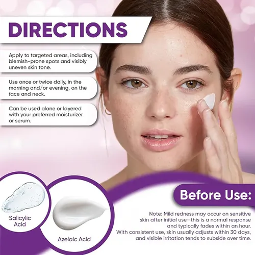 Crema Facial Ácido Azelaico 12% Niacinamida Antimanchas Acné