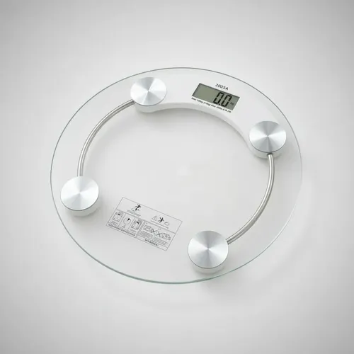 Balanza Digital De Baño Vidrio Y Metal 180kg Transparente