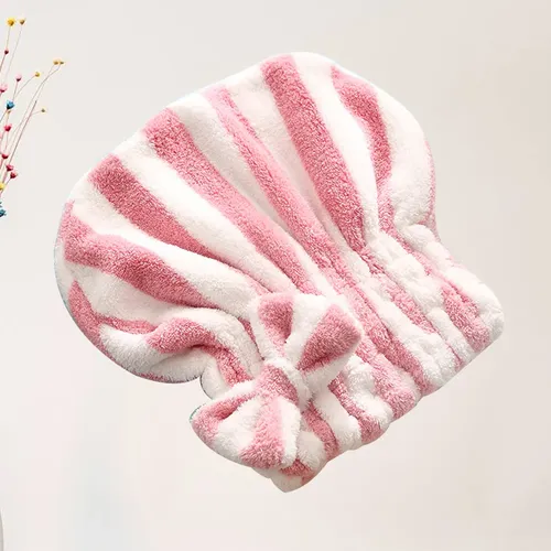 Gorros De Baño A Rayas Con Moño Y Absorción De Agua