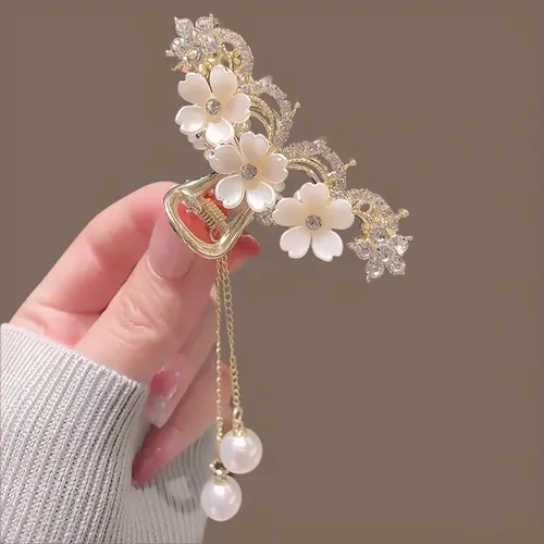Pinza De Pelo Elegante De Metal Con Borlas De Diamantes De I