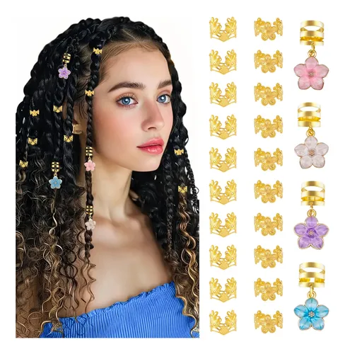 Kit De 24 Accesorios Para Cabello, Anillos Y Pinzas